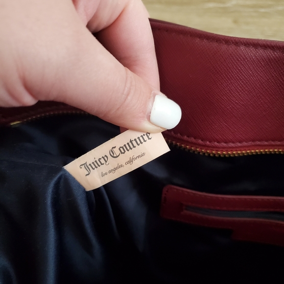 COPY - VINTAGE JUICY COUTURE Y2K REAL LEATHER BURGUNDY PURSE - Picture 8 of 9